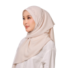 Sulam Mekar Ironless Chiffon Triangle Bawal in Pale Beige